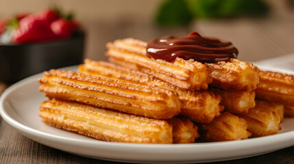 Artisanal Churros With Chocolate Sauce Countrys