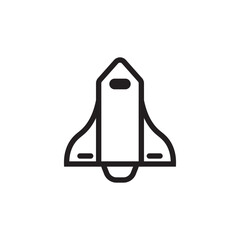 Spaceship outline flat icon vector design illustration. 