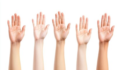 female hand on white background