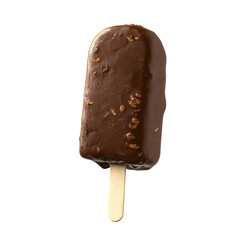 Chocolate ice cream isolated on white or transparent background
