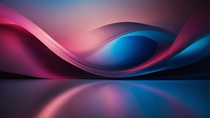 Obraz premium Abstract image with flowing waves of pink and blue hues blending seamlessly in a smooth, dynamic pattern.