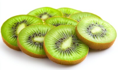 Fototapeta premium sliced kiwi fruits isolated on white background