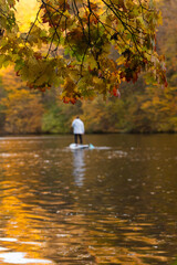 Paddleboarding in Autumn Serenity