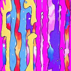 Fun dripping paint effect digital pattern with whimsical ink splodge graphic design. Playful summer party fun backdrop to wall and paper artwork in repeatable cover