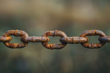 Fototapeta premium Iron chain on blurred background