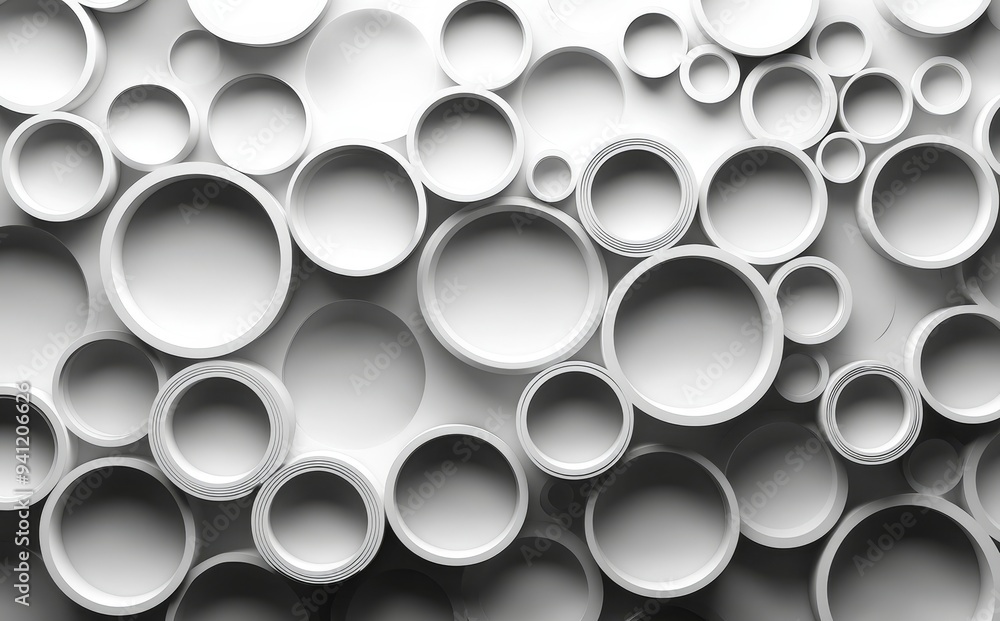 Poster white gray circle shape shadow and light dimension background. eps10