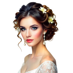 Fototapeta premium Elegant woman in white dress