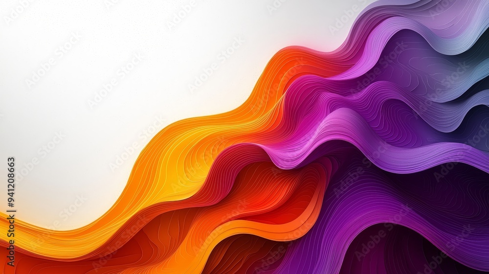 Fototapete with a vibrant abstract gradient background and a strategic white copyspace, a dynamic rule of third