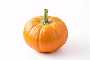 Obraz premium Single ripe orange pumpkin isolated on white background.
