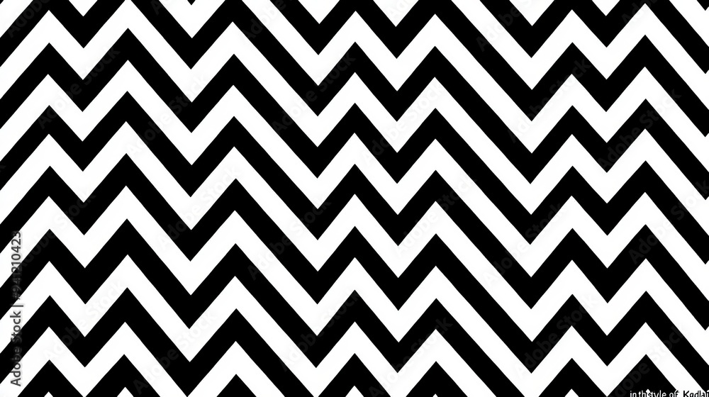 Poster the abstract background has a black and white chevron pattern