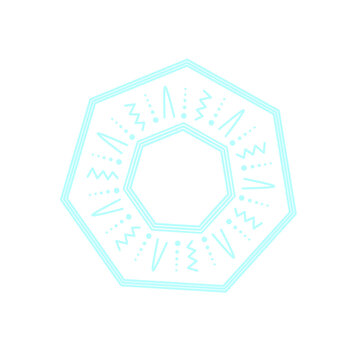 recommend clip art: Doodle mandala decoration inspired by hexagon rims wheels line illustration that can be used for sticker, scrapbook, icon, decorative, e.t.c with aesthetic blue color