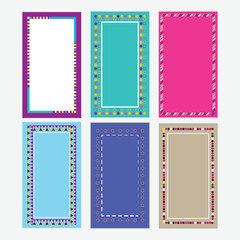 Colorful rectangle frame sets design.