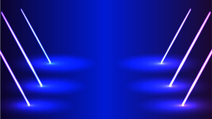 blue sticks neon   on blue background