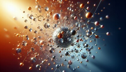 Closeup of an abstract biological and scientific molecular structure concept