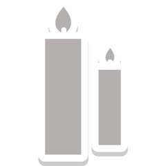 Candle vector icon in sticker style 