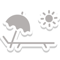 Sunbathe vector icon in sticker style 