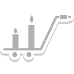 Luggage Trolley vector icon in sticker style 