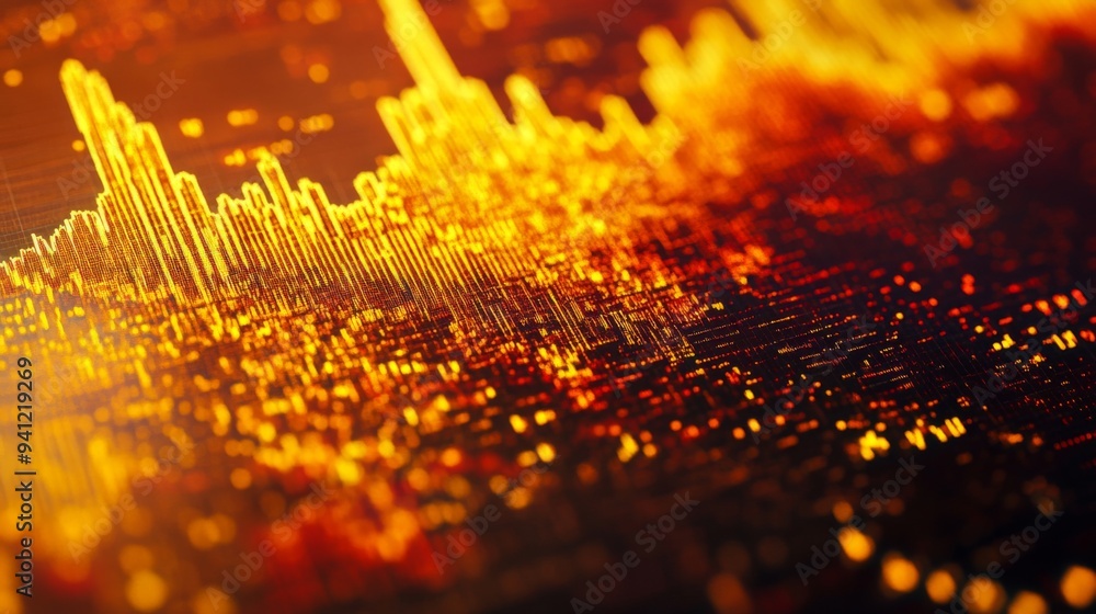 Aufkleber a detailed close-up of a gold price chart on a computer screen, showing fluctuations and trends in g