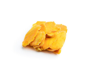 Dried mango slices isolated on a white