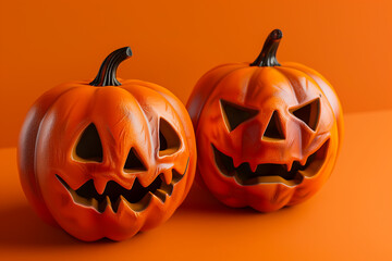 Sinister Pumpkins for Halloween: Creepy Smiles and An Orange Background