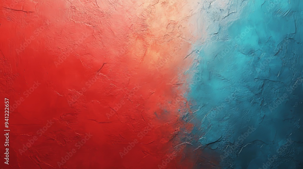 Canvas Prints A red and blue painting with a blue swirl in the middle