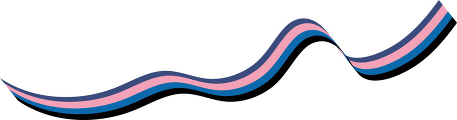 Abstract retro striped ribbon illustration.