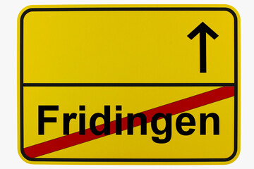 Illustration eines Ortsausgangsschildes von Fridingen in Baden-Württemberg