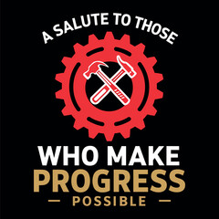 Happy labor day t-shirt design with Geer and Hammer.