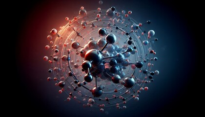 Closeup of an abstract biological and scientific molecular structure concept