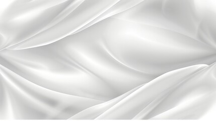 Abstract White Satin And Silk Drapery Background, Featuring Elegant Flowing Fabric Material