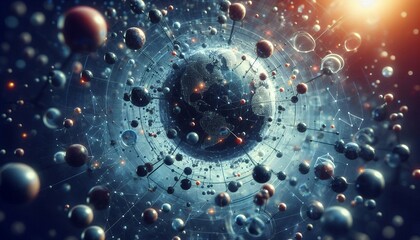 Closeup of an abstract biological and scientific molecular structure concept