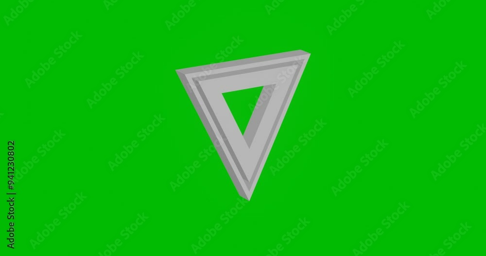 Poster animation of rotation of a white give way sign with shadow. simple and complex rotation. seamless lo