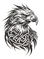 Obraz premium American eagle head very simple traditional tattoo flash styles illustration