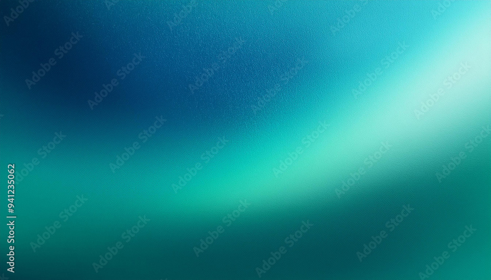 Poster amazing blue green blur gradient with grainy noise texture. abstract turquoise mesh and dynamic flow