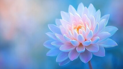  A blue and pink flower in sharp focus against a blurred background of similar colors