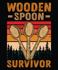 Wooden Spoon vector illustration Graphic retro vintage T Shirt Design
