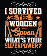 Wooden Spoon vector illustration Graphic retro vintage T Shirt Design