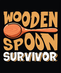 Wooden Spoon vector illustration Graphic retro vintage T Shirt Design