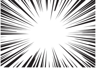 Obraz premium 漫画集中線モノクロ