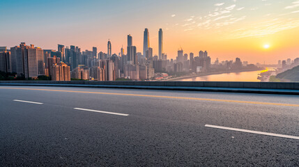 Fototapeta premium Asphalt road sky high quality