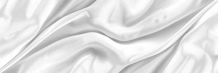Fototapeta premium Abstract white satin silk background with soft elegant waves for cosmetic product packaging design.