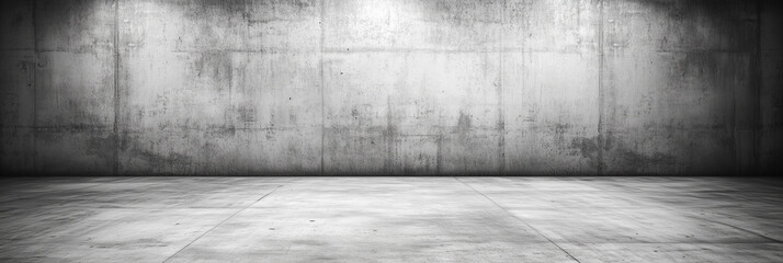 A minimalist modern urban concrete wall background in black and white with copy space for text or object. Banner image.