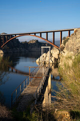 Viaduct over the Ricobayo reservoir in Zamora-Spain.