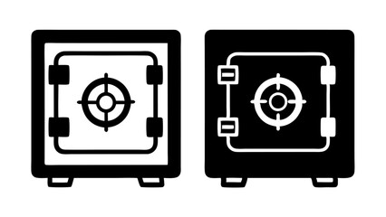 Metal Money Safe Icon Set