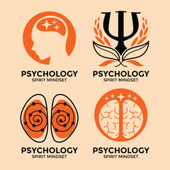 Set of collection Psychology and Therapy Emblem Idea Design
