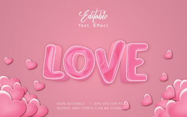 love story editable text effect, happy valentines day template design