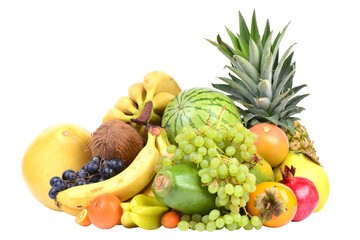 Fruits isolated on white