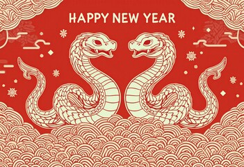 Unique Chinese New Year 2025 Design with Snake Symbol: Stand Out from the Crowd