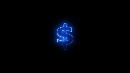 Business and finance conceptual neon light dollar icon illustration background.