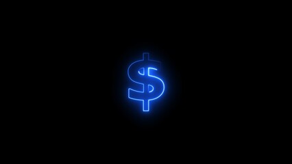 Business and finance conceptual neon light dollar icon illustration background.